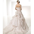 Ball Gown Sweetheart Gurte Kapelle Zug Taft Organza Bowknot gekräuselte Hochzeitskleid/Brautkleid